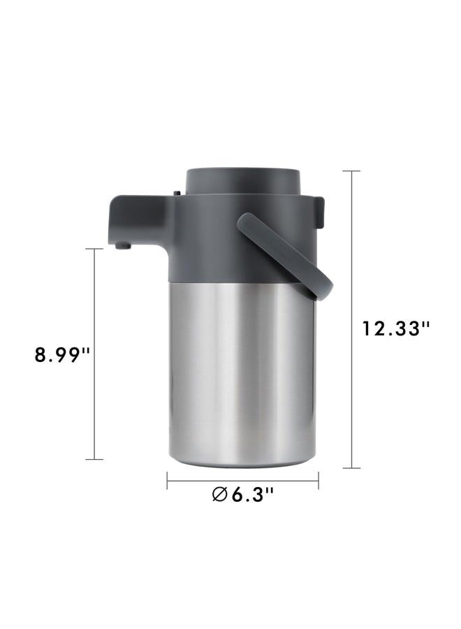 Tiken Airpot Coffee Dispenser with Pump - Thermal Coffee Carafes for Keeping Hot - Beverage Dispenser - 3000ML Stainless Steel Insulated Carafe, Silver - Image 2